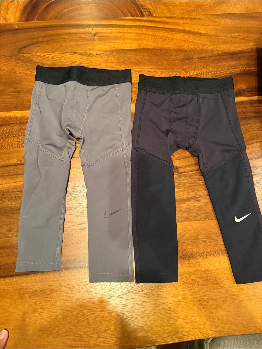 Nike Kids' Dri-FIT boys Compression Bottoms - Gray and Black 4T XS